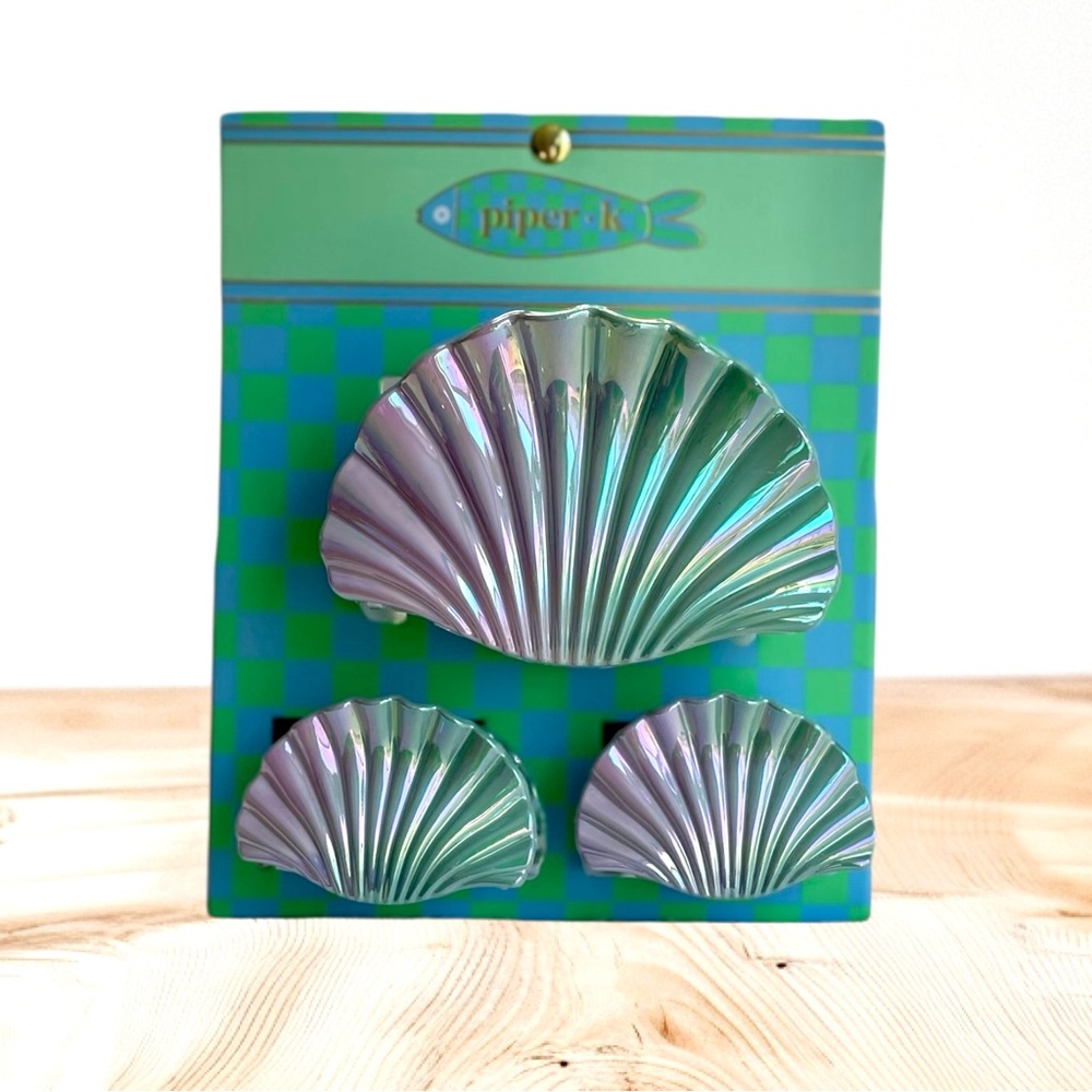 Piper k Silver Sea Shell Ocean Beach Hair Clips Set